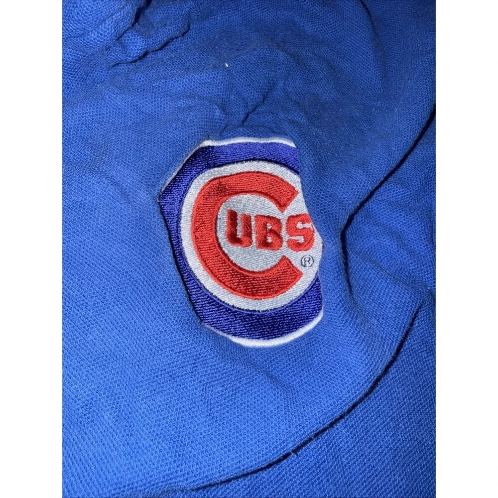 Vintage Logo Athletic Chicago Cubs Polo Blue Sz XL Golf Polo Y2K
